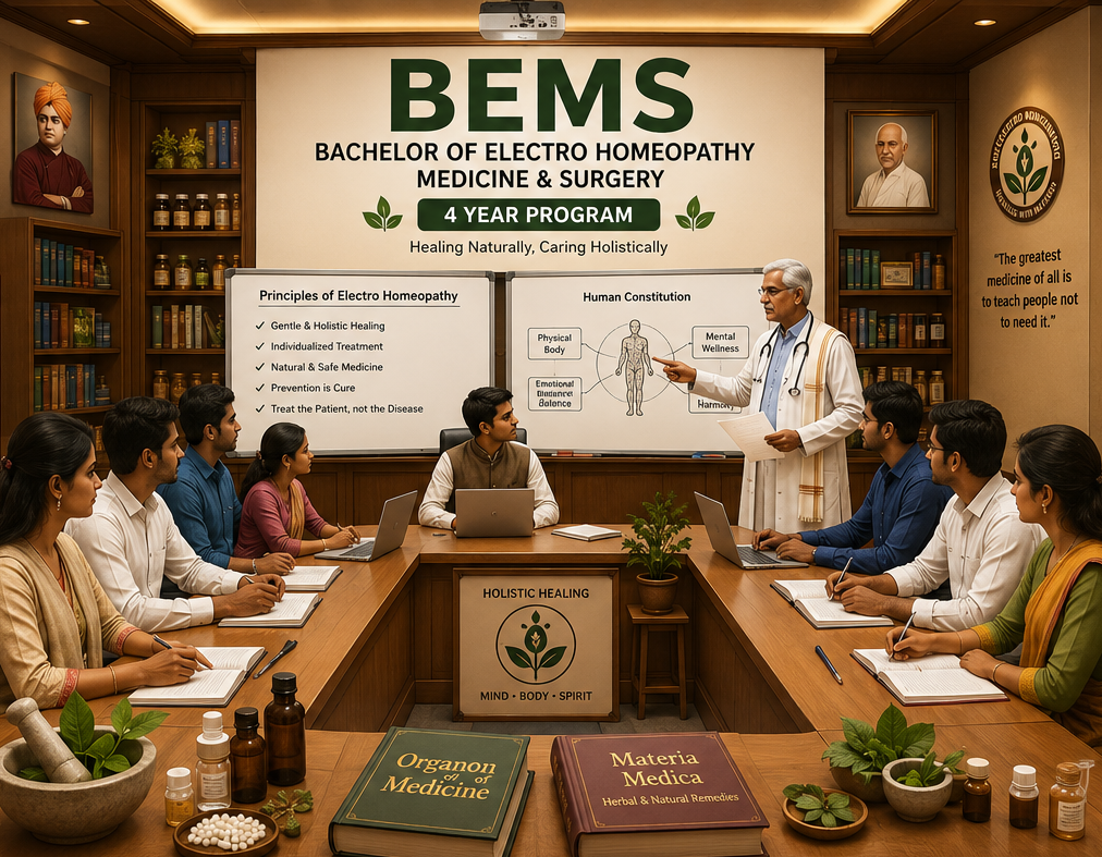 Bachelor of Electro Homeopathy Medicine and Surgery ( BEMS )